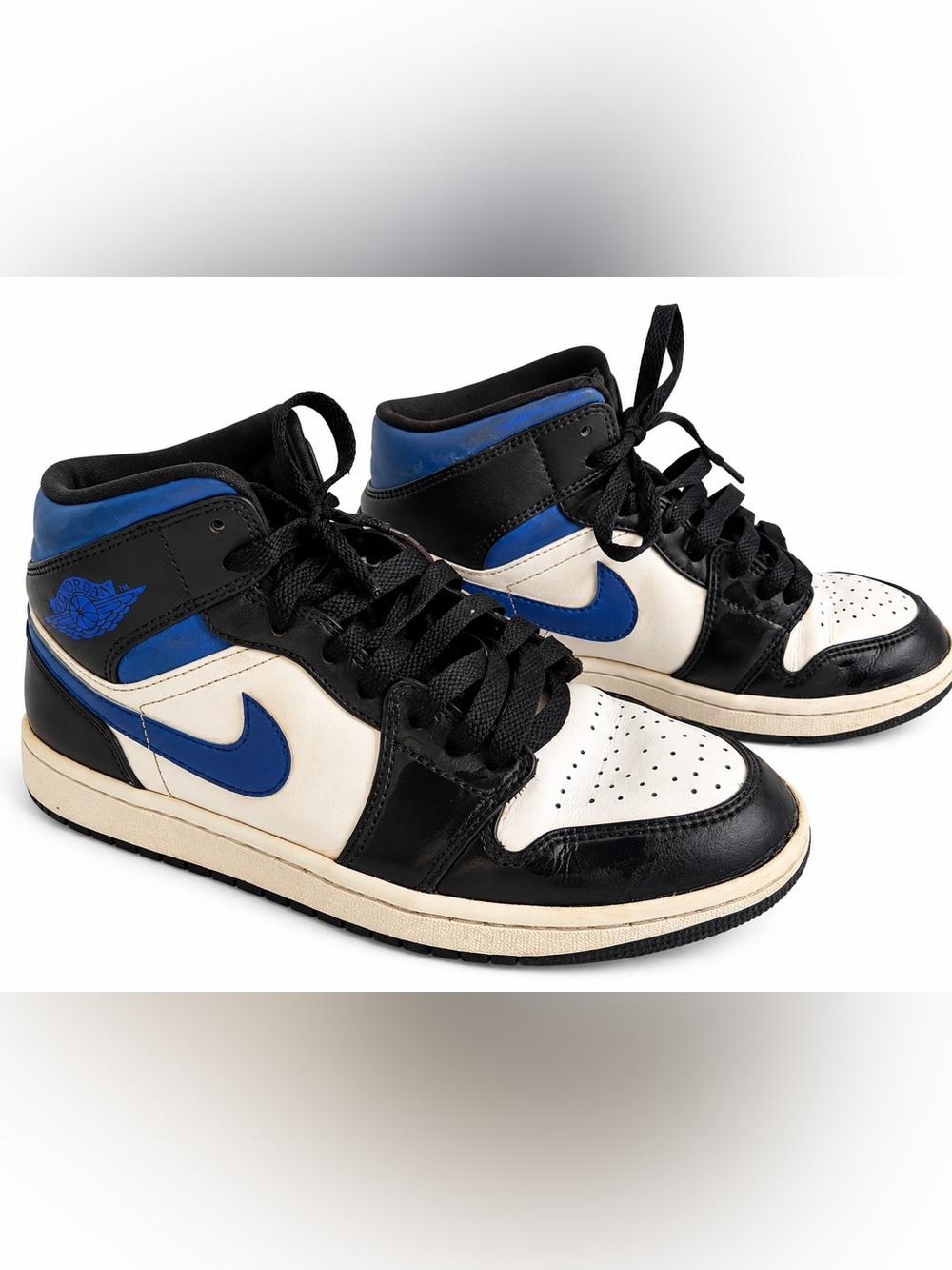 Nike Air Jordan 1 Mid Black White Royal Blue Men’s Size 7.5 554724